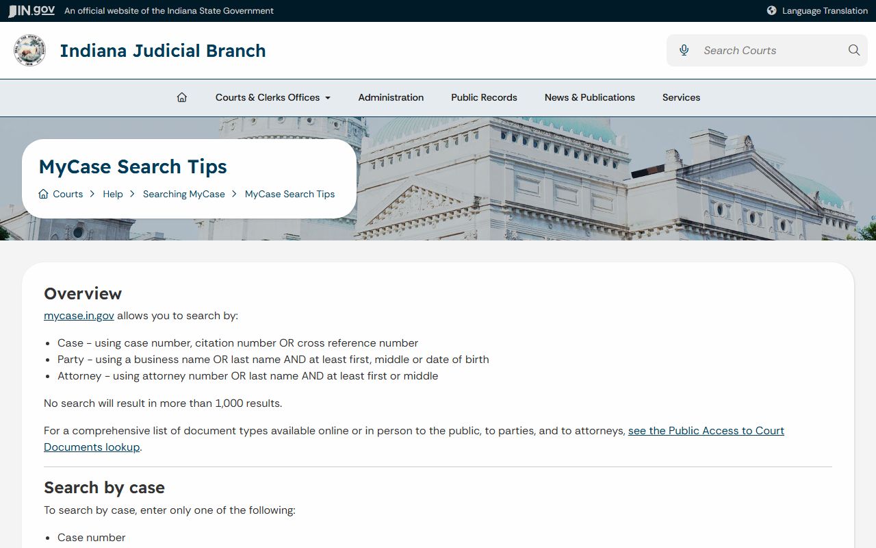 Wells County court records MyCase search tips source