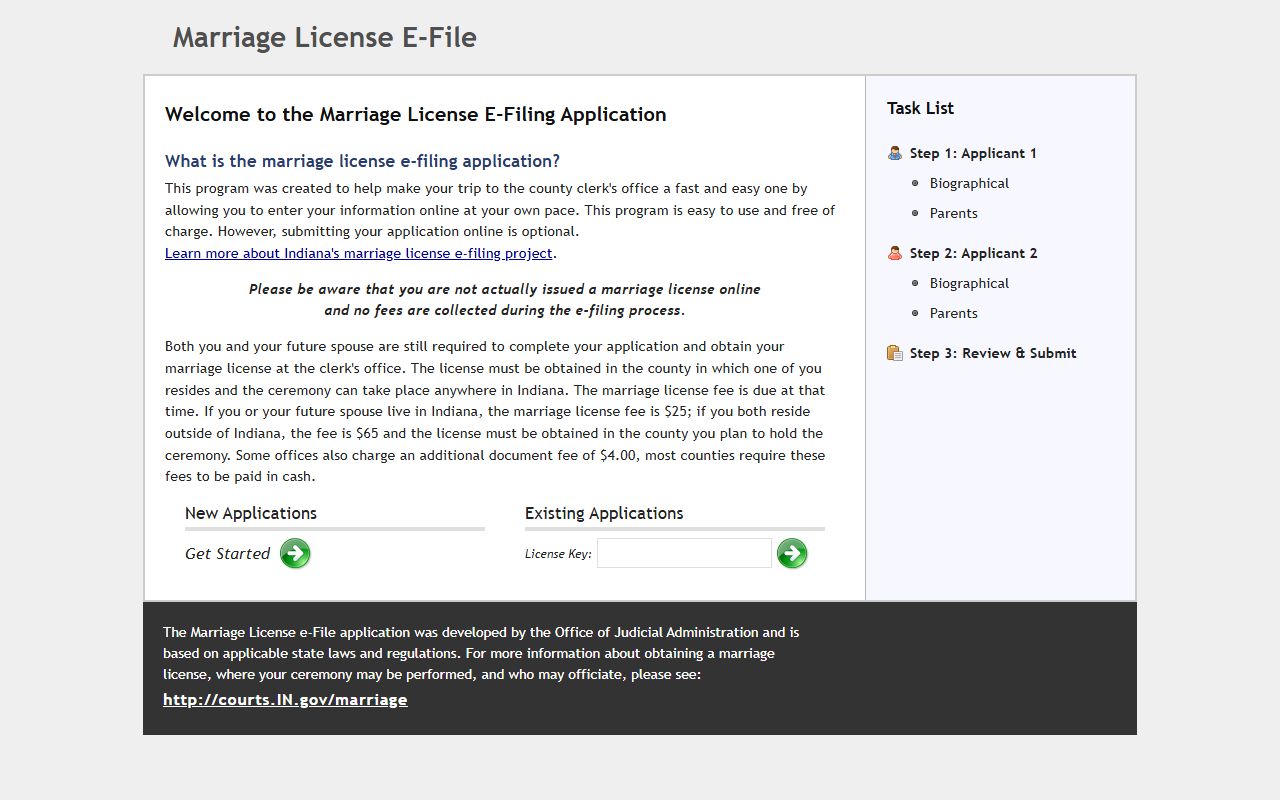 Wells County marriage records Indiana marriage license e-file portal