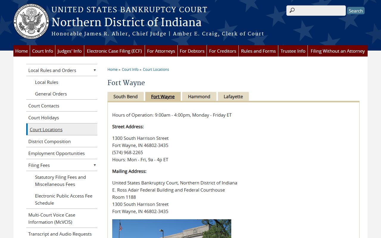 Wells County divorce records federal bankruptcy Fort Wayne source