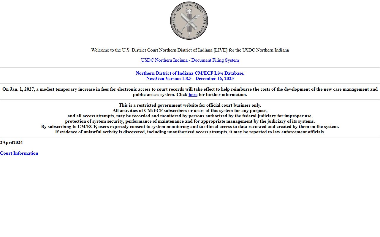 Wells County probate records Northern District CM ECF federal source