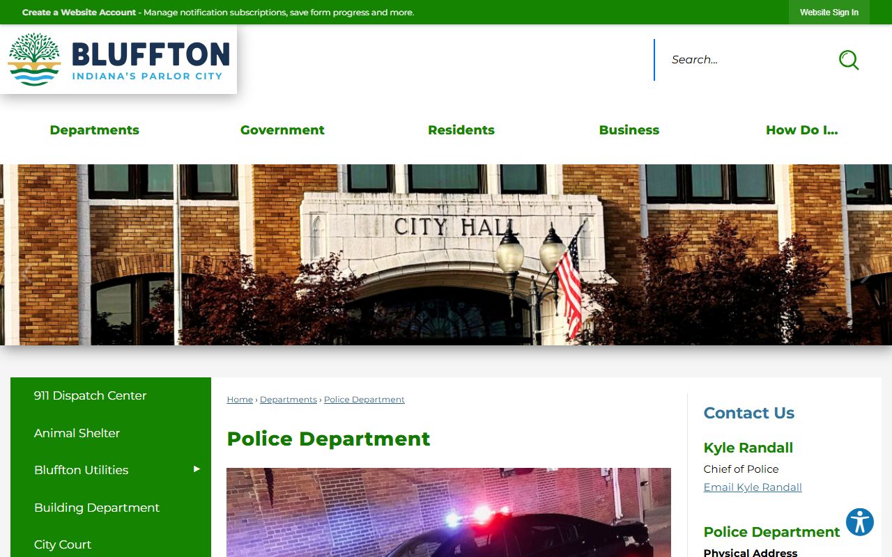 Wells County traffic court records Bluffton Police city enforcement source